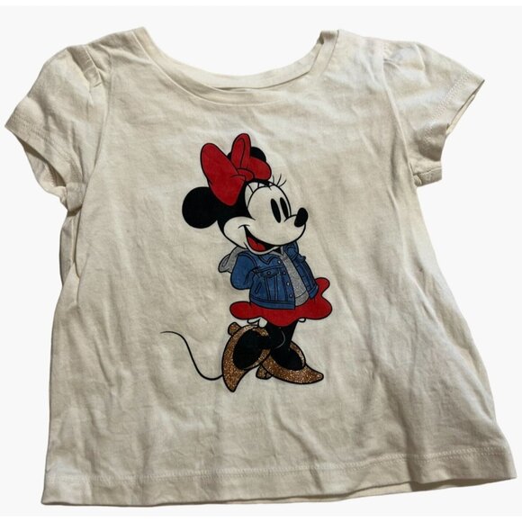 Baby GAP Disney Minnie Mouse Embellished Graphic Tee Girls Size 2T Like New Laun - Picture 1 of 4